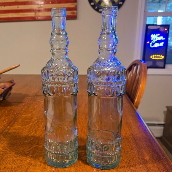 Set of 2 Vintage Ribbed Glass Candle Holders – Clear – $22 Bundle Deal - Picture 1 of 1